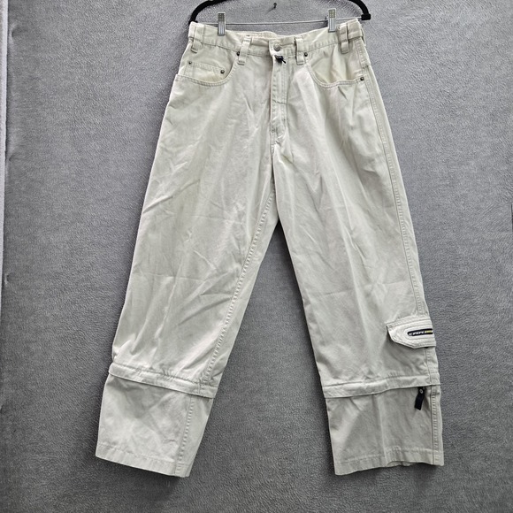 VINTAGE Pepe Jeans London Men Pants 32X32 Gray Cargo Baggy Streetwear Skater Y2K